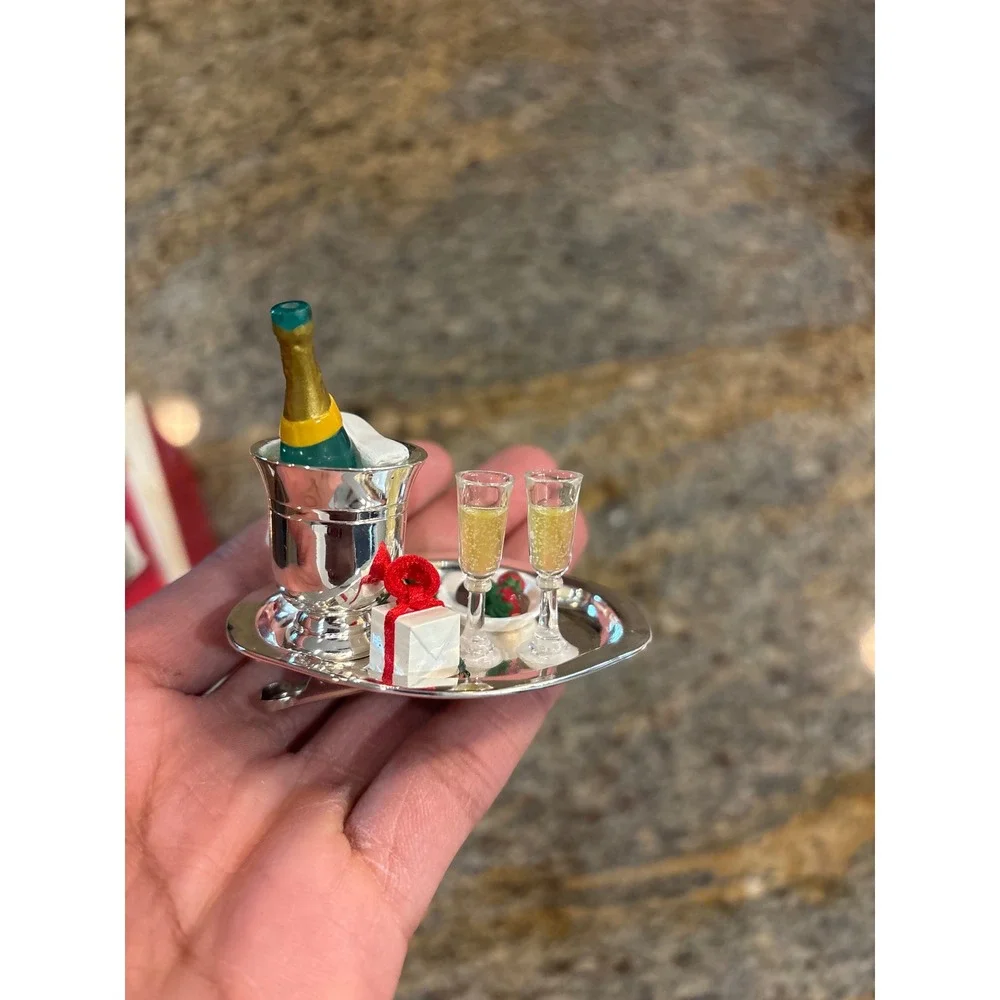 Hallmark Keepsake Ornament 2003 Our First Christmas Champagne Bucket Silver Tray